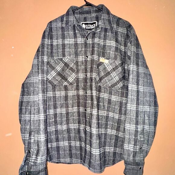 Outback Trading Company Fleece Flannel - Black Gray - Large - Picture 6 of 9